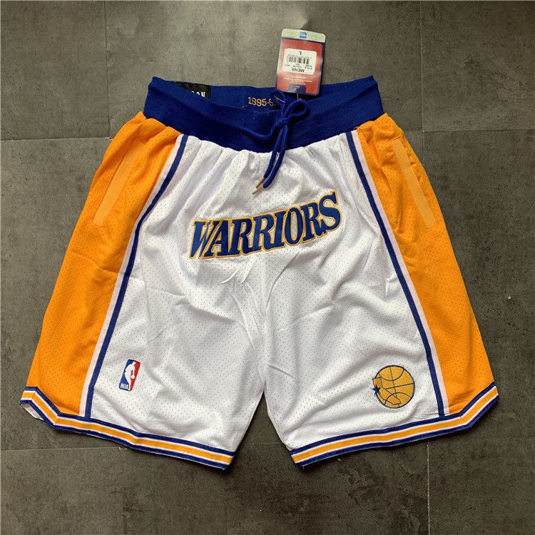 Men NBA 2021 Golden State Warriors White Shorts 1